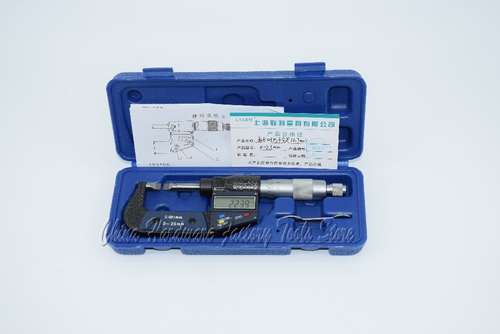 Description Picture 5 of itemLAN&M 0-25 mm digital Blade Micrometer, blade 0.7mm digital micrometer Electronic blade micrometer