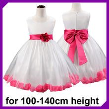NEW Arrival 2016 Children Summer Dress Floral Girls Party High-grade Princess Dress Chiffon Chic Waist Flower Design Dresses