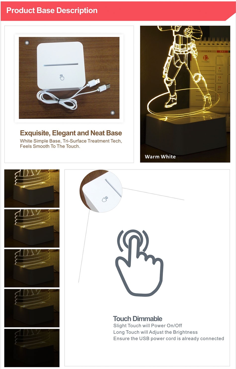  Luz de Noche Led for Star War Fans Imperial Stormtrooper 3D Lamp as Home Decor Bedroom USB Nightlight  (8)