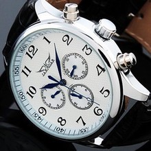 Hombres negro reloj automático 6 manos da a semana / Date / 24 H reloj mecánico reloj de pulsera envío gratis