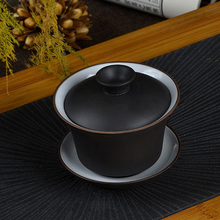 2015 hot selling Chinese zisha tea set purple clay gaiwan 120ml lid bowl saucer tea brew