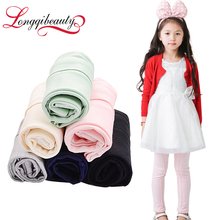 2016 Girls Fashion Spring Leggings Children Kids Leggings Baby Girls Leggings Pants Candy Color Girls Thin Leggings