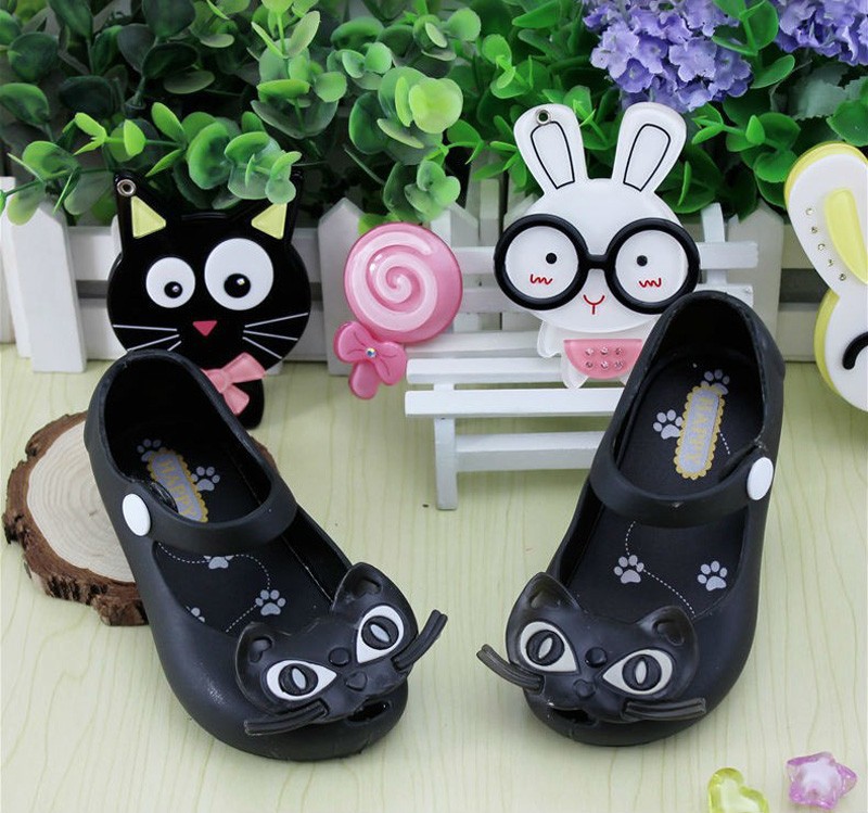 Baby girls sandals summer style Mini Melissa kid shoes high quality Cartoon cat jelly Bow Shoes fashion calcados infantil menina (7)