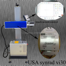 SYNRAD 30W CO2 laser marking machine for plastic bags and clothes buttons