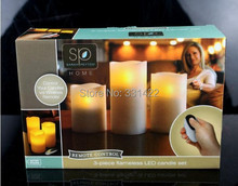20Lots 3pcs/lot Pillar Candles With Remote Control
