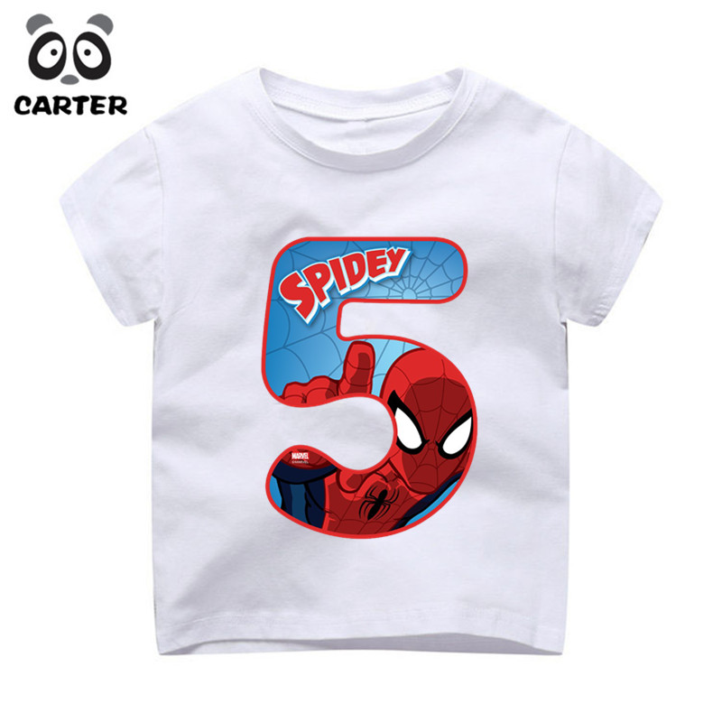 spiderman 5th birthday shirt