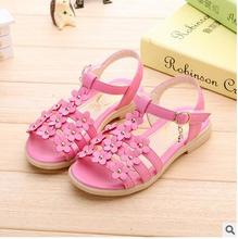 Free shipping Summer kids shoes new 2016 girls sandals girl flower shoes diamond rivets shoes cuhk children’s sandals 4506