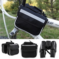 Bicycle Cycling Frame Pannier Saddle Front Tube Bag Both Side Double Pouch free shipping
