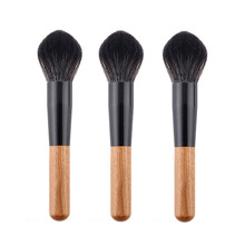 Wooden Handle Facial Cleaning Cosmetic Makeup Powder Brush Black E1Xc
