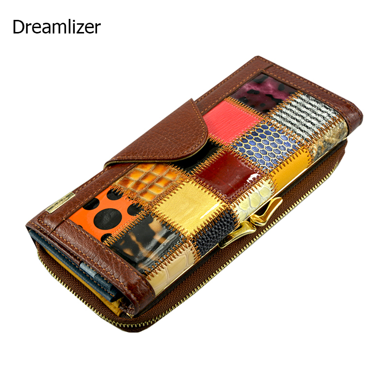 3 Fold Fashion Genuine Leather Women Wallets Patchwork Hasp Coin Pocket Female Clutch Carteira Feminina Women