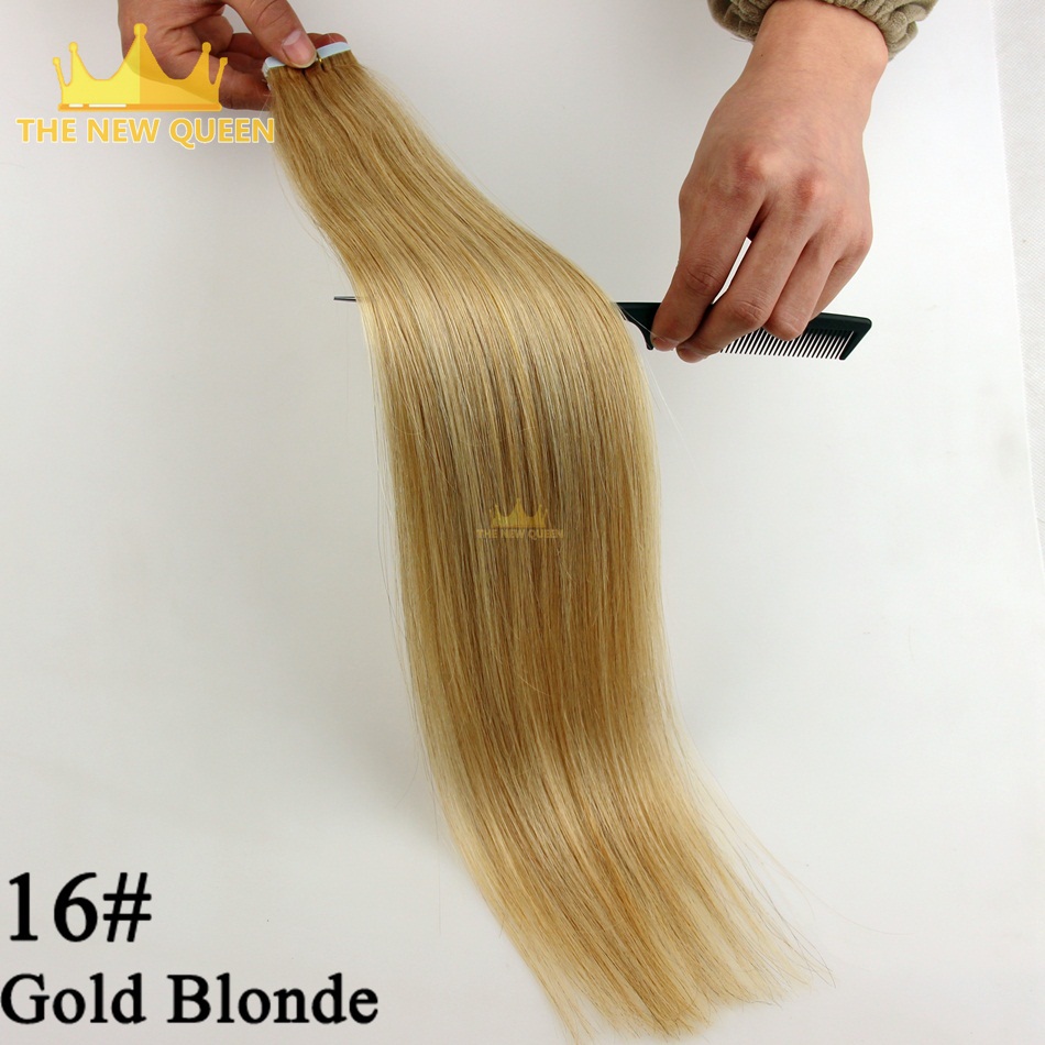 Wholesale 16# Light Blonde Tape Hair Extensions/skin weft hair 18