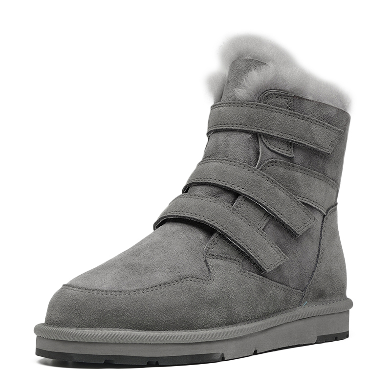 2015 winter The New fashion Genuine Leather Duantong snow boots Velcro Warm  boots  woman and man