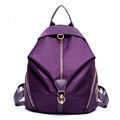 Pretty style pure color Women Backpack For college student school book Bag Nylon Casual Vertical Zipper