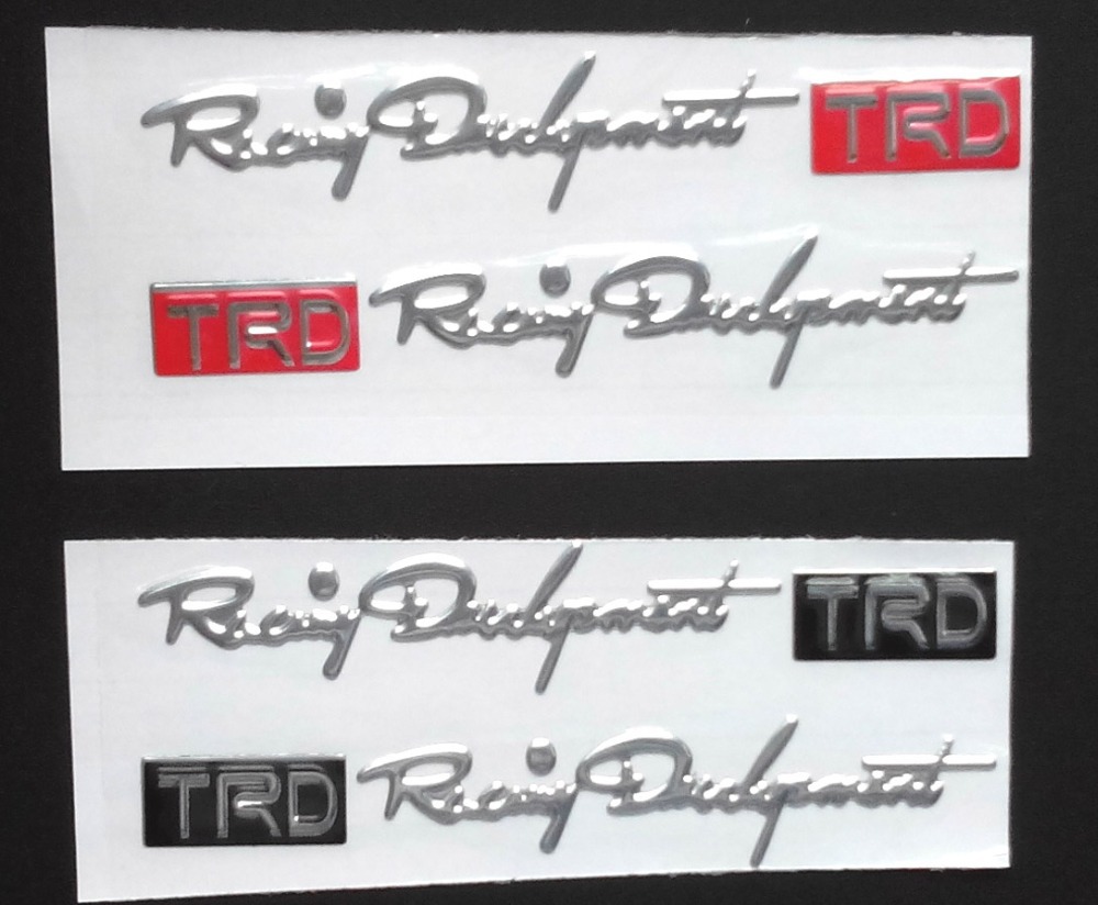 1 pair lot TRD 3D PVC Car handle bar sticker Chrome Badge Emblem Decal 5 pairs