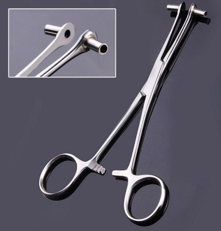 Body Piercing Pliers Tool Ear Lip Navel Nose Tongue Septum Sponge Forceps  Clamp for Professional Use