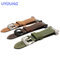 Hot Sale Quality Crazy Horse Leather Watch Band 24mm Khaki For Suunto essential Watch Strap Suunto