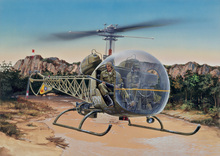 hobby toy assembling airplane model 1/48 scale light American OH-13 helicopter gunships model toys for children