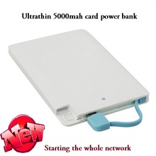 Ultra thin Mini card 5000mAh Power Bank Universal Portable Charger External Backup Powerbank Carregador De Bateria