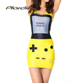 New 2016 Fshion Dressesfor Womens Designer GAMER YELLOW DRESS Women Milk Style Sundress Vest Dresses S123