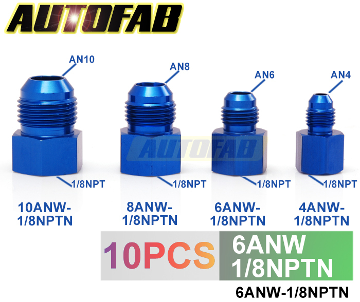 Autofab - 10 ./     - 1 / 8NPT   - 6AN  /  6ANW-1 / 8 NPTN