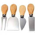 1 Set 4pcs Knives Bard Set Oak Handle Cheese Knife Kit Kitchen Cooking Tools Useful Accessories