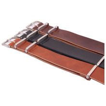 22 mm NATO Brown negro PU cuero venta al por mayor correas de reloj moda hombres mujeres Casual relojes correas reloj Band Buckle 22 mm cinturones