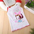 Summer Tank Girl T Shirt 2016 Brand Children Clothing Solid Cotton Casual Girls T Shirts Baby