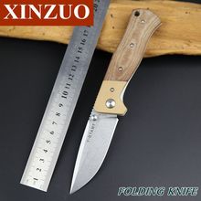 Xinzuo alta calidad plegable del cuchillo y-iniciar aventura exterior y formación cuchillo AUS-8 hoja G10 + Micarta envío gratis