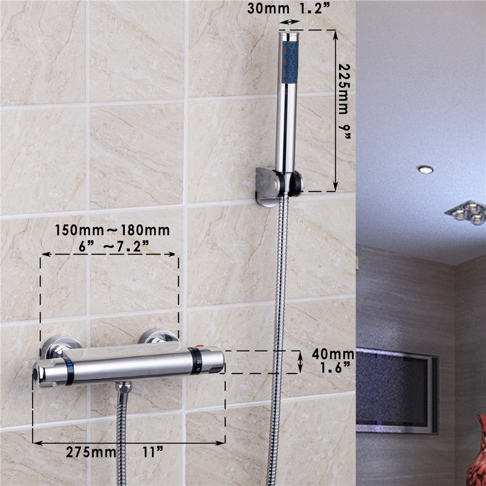 Description Picture 2 of itemModern Luxury Bathroom Faucet Chrome Polished Shower Set Hot&Cold Mixers Taps Wall Mounted Rainfall Shower Faucets