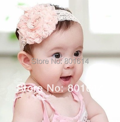 Hair Accessories new Lace Flower Newborn Baby Infant Toddler Kid Girl Headband Christening Elastic th01