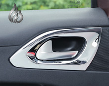 Free shipping Peugeot 2008 ABS Chrome trim interior door handle cover frame sticker decoration accessories 4pcs