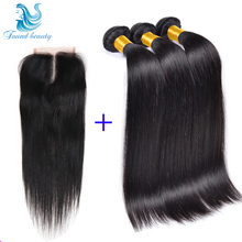 Rosa Hair Products Malaysian Straight Hair With Closure Virgin Human Hair With Closure Free/2/3 Part HC Malaysian Straight Hair