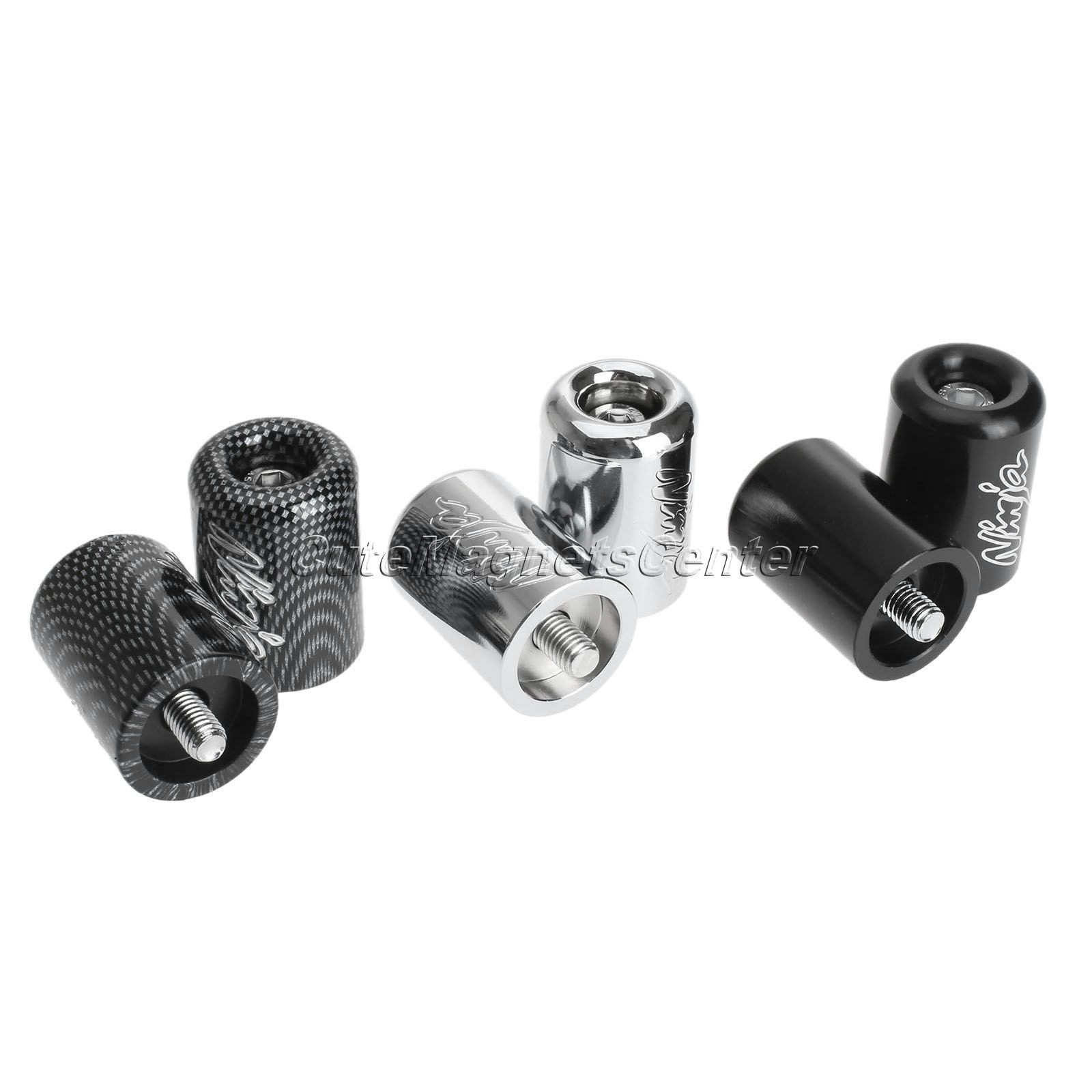 Chrome Bar Ends ZXR Engraved Hand Grips Handlebar For 1993-2001 Kawasaki ZX11