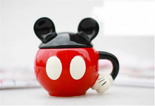 Free shipping Mickey ceramic cup coffee mug with cover for breakfast novelty households cartoon mug