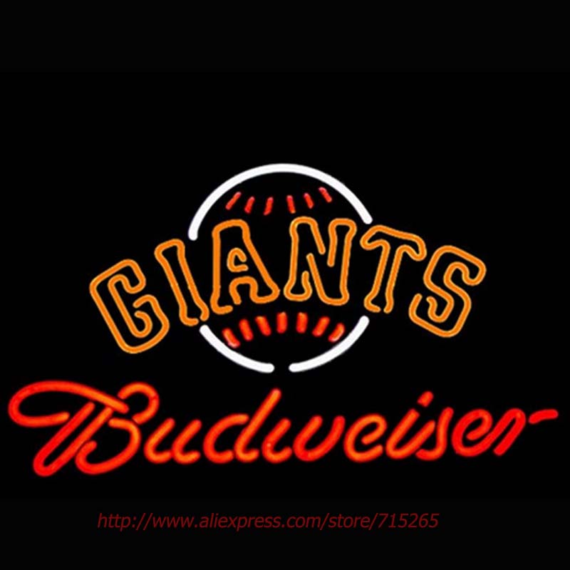 Neon Sign Budweiser SF Giants Large Neon Bulbs Decorated Handcrafted Store Display Neon Tubes Personalized Custom Art VD 19x15