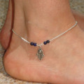 Hamsa Hand Fatima Evil Eye Luck Beads Anklet Ankle Bracelet Foot Chain Sandal