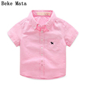 2016 Summer Baby Boy Shirts For Children Short Sleeve Shirt For Boys School Fashion Solid Kids