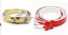Hot Sale Multi Color PU Leather Thin Women Belt metal buckle wild Casual Belts PY43