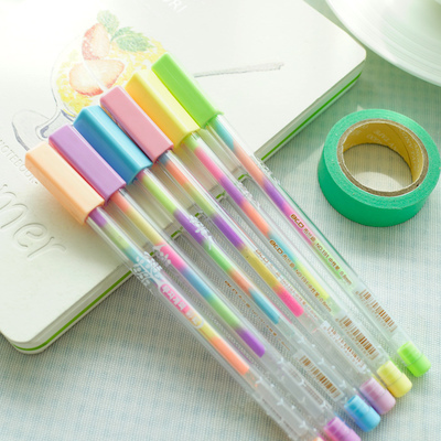 [YMLP] Direct Selling Brandi Colorful Rainbow Series 0.8mm Highlighter Gel Pen Korea School Supplies Stationery Cute Kawaii