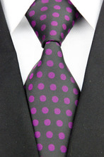 NT0193 Purple Black Dot Fashion Jacquard Woven Silk Polyester Man s Classic Business Wedding Party Luxury