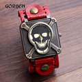 Vintage Retro Skull Skeleton Leather Bracelet Quartz Watch Women Punk Style Mens Watches Gifts Relogio Masculino
