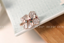 ROXI Exquisite rose golden colorful flower ring plated with AAA zircon fashion jewelry for women best