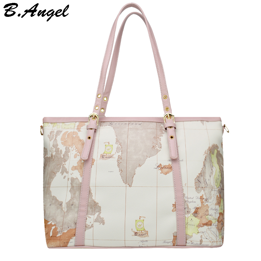 Map Of The World Shoulder Bag High quality world map women bag fashion women messenger bags big tote bag special handbag brand