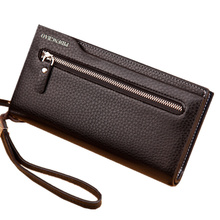 High quality Large capacity Leather men’s Wallets with zipper Wholesale leather wallets clutch bag for men , Free Shipping