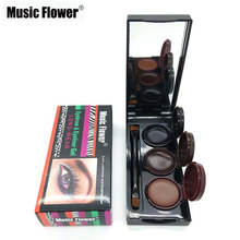 2015 Music Flower Brand Makeup Eyeliner Gel & Eyebrow Powder Palette Waterproof Lasting Smudgeproof Cosmetics Eye Brow Enhancers