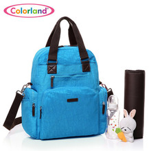 Fashion solid colors Large capacity waterproof Nylon Nappy backpack maternity Nursing baby bag Mothers insulating bag 35*39cm