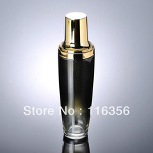 120ml black glass lotion bottle with gold pump for Cosmetic Packaging