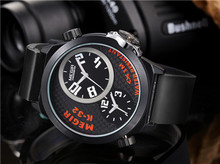 MEGIR Brand Luxury Silicone Belt Water Resistant Multiple Time Zones Men Watches Analog Quartz Watch Reloj