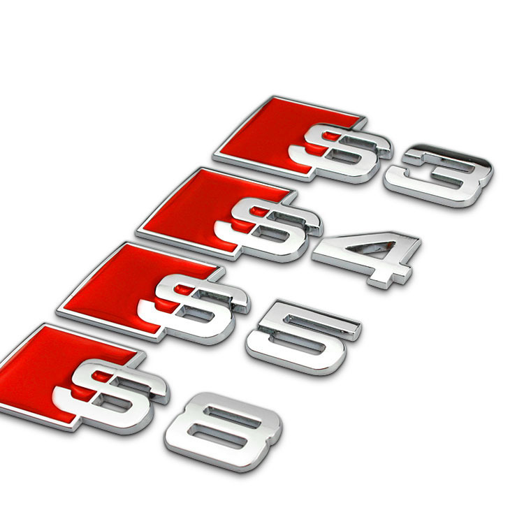 3D Aluminum Alloy S3 S4 S5 S8 S Line Car Tail Sticker Emblem Badge Logo Metal
