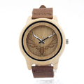BOBO BIRD Pine wood watches Men with Hollow Out Deer Head japan miyota 2035 movement wristwatches
